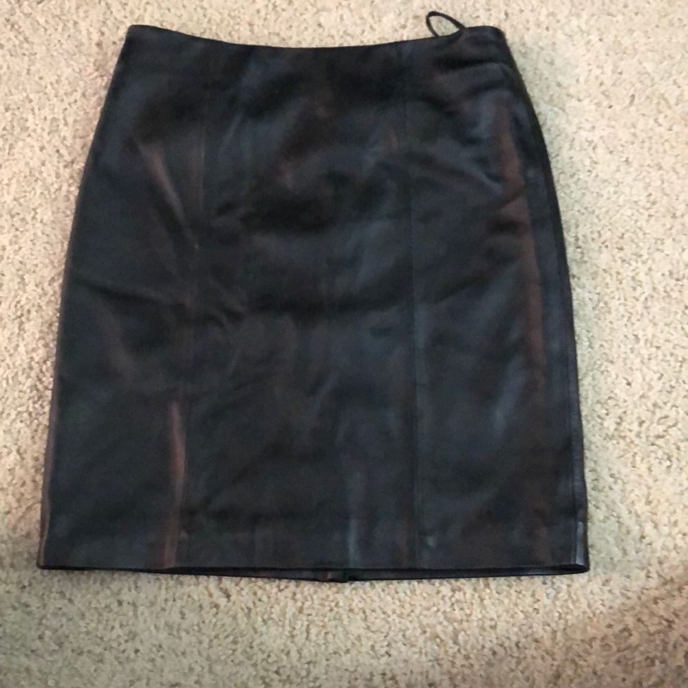 Black leather skirt